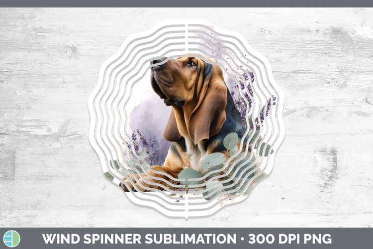 Bloodhound Dogs 02 Lavender and Eucalyptus Wind Spinner Subl