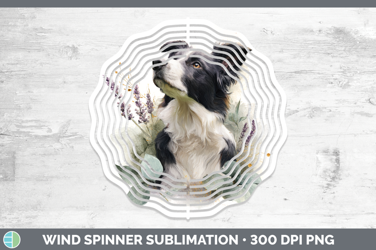 Border Collie Dogs 02 Lavender and Eucalyptus Wind Spinner S
