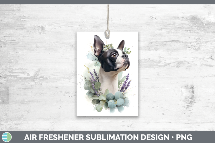 Boston Terrier Dogs 02 Lavender and Eucalyptus Air Freshener