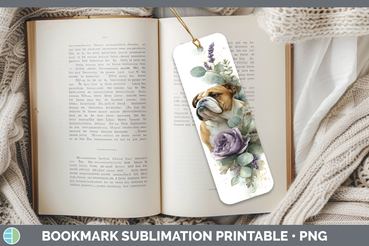 Bulldog Dogs 02 Lavender and Eucalyptus Bookmark Sublimation