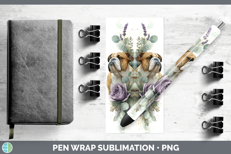 Bulldog Dogs 02 Lavender and Eucalyptus Pen Wrap Sublimation