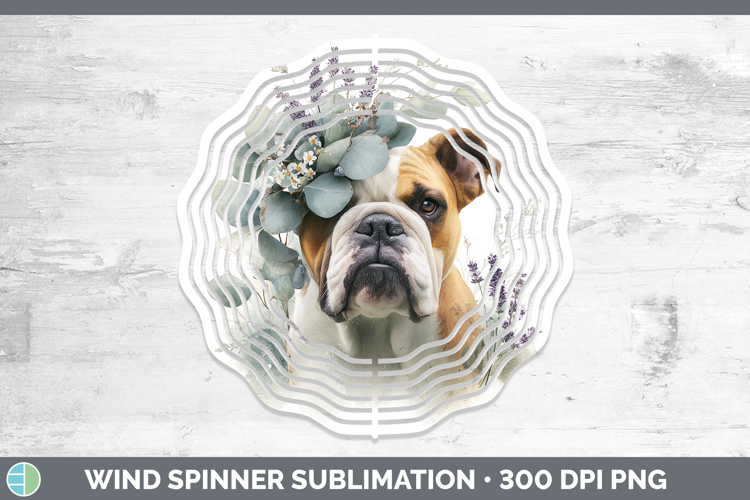 Bulldog Dogs 02 Lavender and Eucalyptus Wind Spinner Sublima
