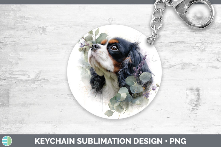 GorgeousDogs 02 Lavender and Eucalyptus Keychain design.