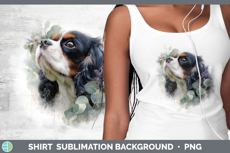 Cavalier King Charles Spaniel Dogs 02 Lavender and Eucalyptu