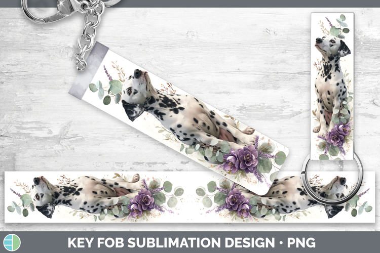 Dalmatian Dogs 02 Lavender and Eucalyptus Key Fob Sublimatio