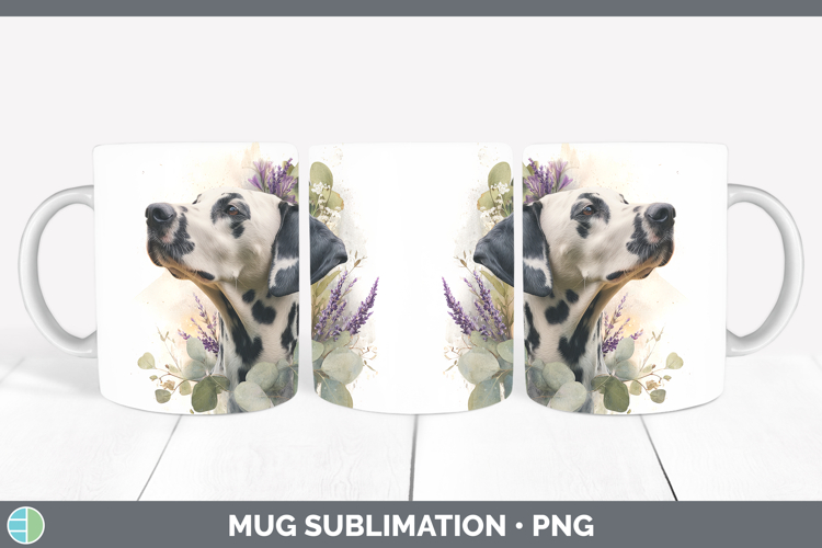 Dalmatian Dogs 02 Lavender and Eucalyptus Mug Wrap Sublimati