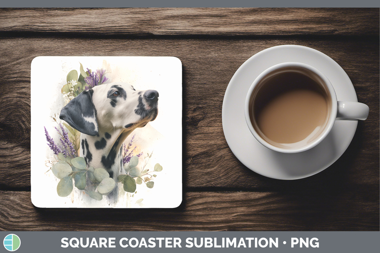 Dalmatian Dogs 02 Lavender and Eucalyptus Square Coaster Sub