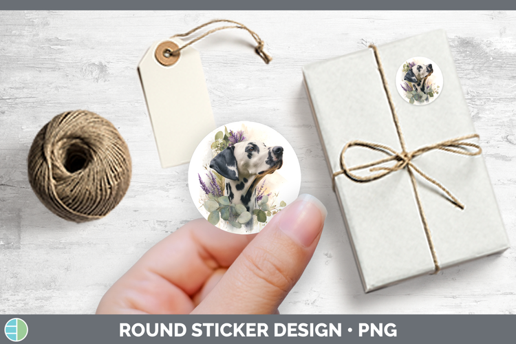 Dalmatian Dogs 02 Lavender and Eucalyptus Stickers Design