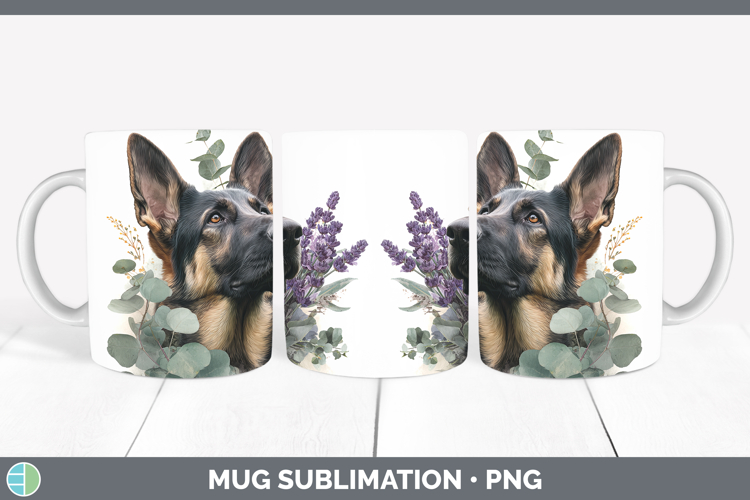 German Shepherd Dogs 02 Lavender and Eucalyptus Mug Wrap Sub