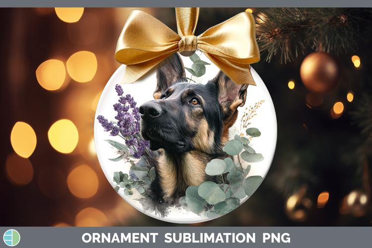 German Shepherd Dogs 02 Lavender and Eucalyptus Ornament Sub