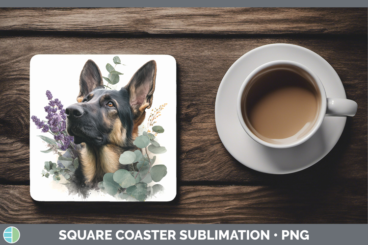 German Shepherd Dogs 02 Lavender and Eucalyptus Square Coast
