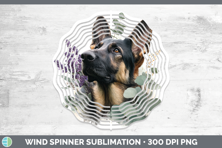 German Shepherd Dogs 02 Lavender and Eucalyptus Wind Spinner