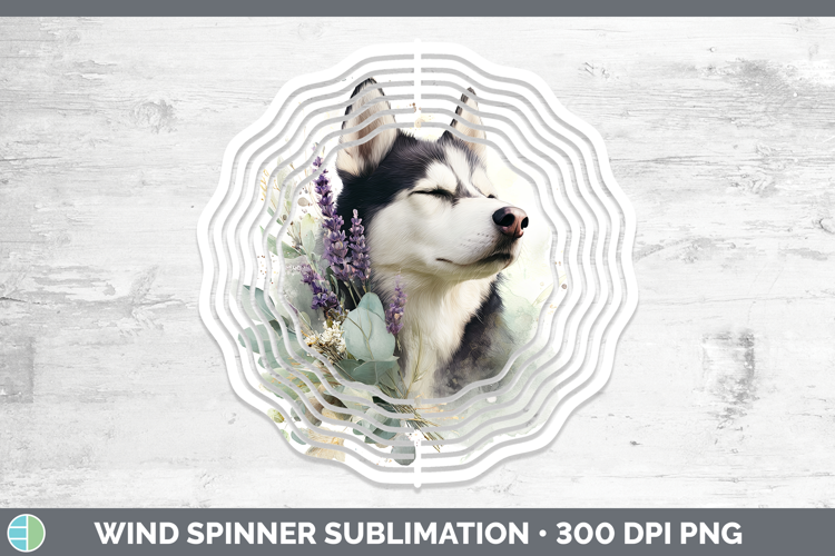 Husky Dogs 02 Lavender and Eucalyptus Wind Spinner Sublimati