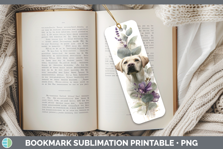 Labrador Retriever Dogs 02 Lavender and Eucalyptus Bookmark