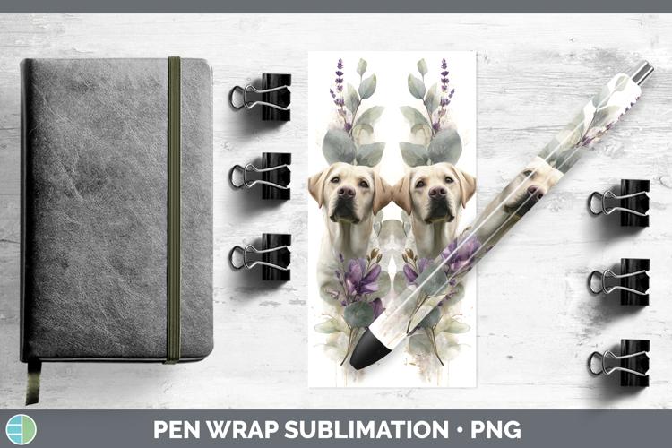 Labrador Retriever Dogs 02 Lavender and Eucalyptus Pen Wrap