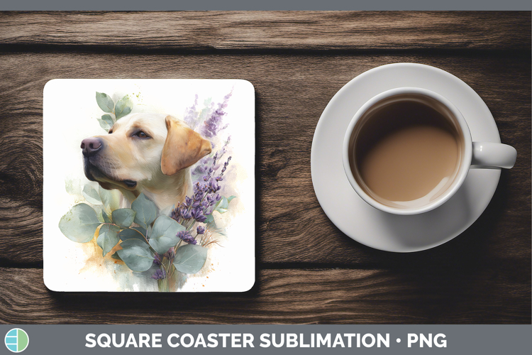 Labrador Retriever Dogs 02 Lavender and Eucalyptus Square Co