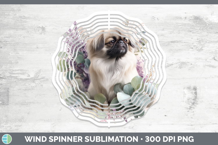 Pekingese Dogs 02 Lavender and Eucalyptus Wind Spinner Subli