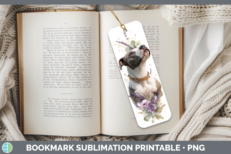Pit Bull Dogs 02 Lavender and Eucalyptus Bookmark Sublimatio