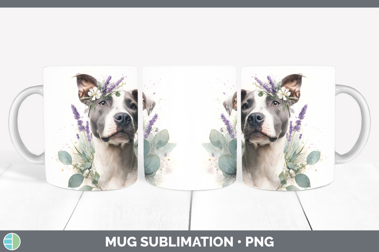 Pit Bull Dogs 02 Lavender and Eucalyptus Mug Wrap Sublimatio