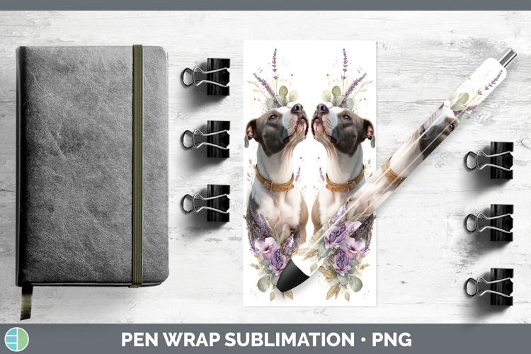 Pit Bull Dogs 02 Lavender and Eucalyptus Pen Wrap Sublimatio