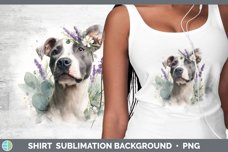 Pit Bull Dogs 02 Lavender and Eucalyptus Shirt Sublimation D