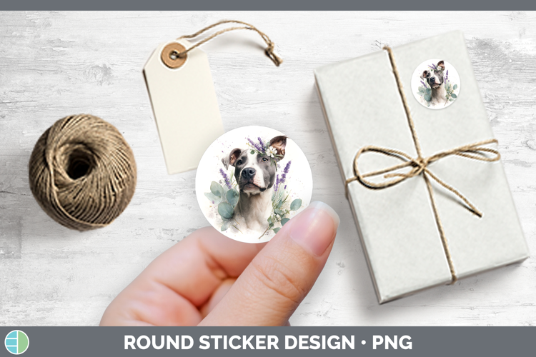 Pit Bull Dogs 02 Lavender and Eucalyptus Stickers Design