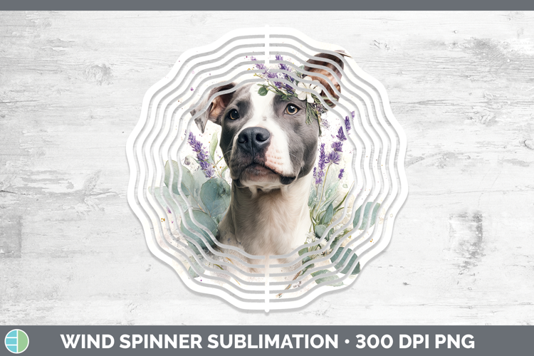 Pit Bull Dogs 02 Lavender and Eucalyptus Wind Spinner Sublim