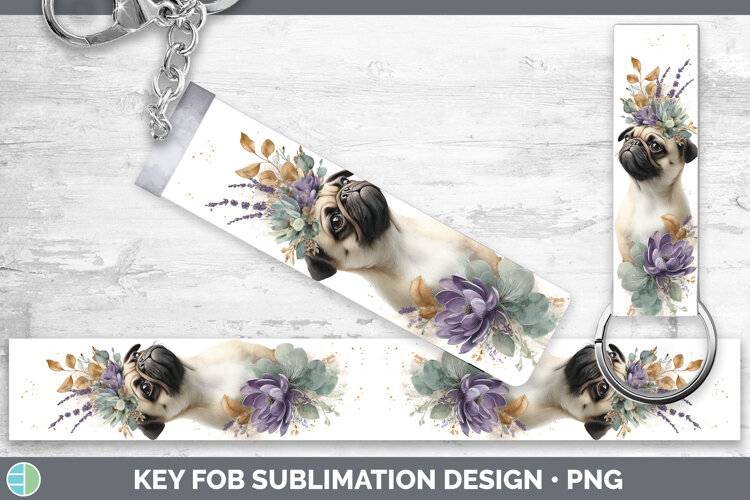GorgeousDogs 02 Lavender and Eucalyptus Key Fob design.