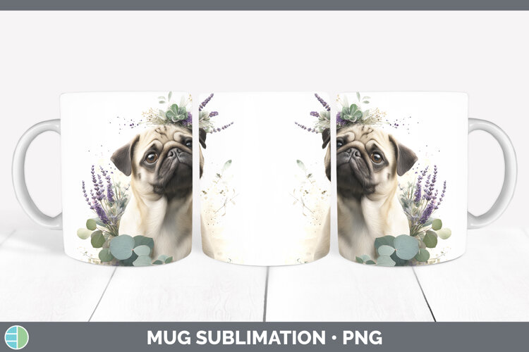 GorgeousDogs 02 Lavender and Eucalyptus Mug Wrap design.
