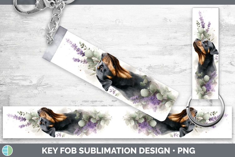 GorgeousDogs 02 Lavender and Eucalyptus Key Fob design.