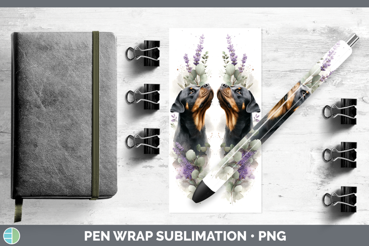 Rottweiler Dogs 02 Lavender and Eucalyptus Pen Wrap Sublimat