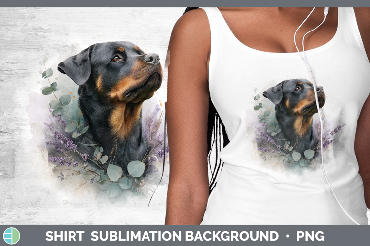 Rottweiler Dogs 02 Lavender and Eucalyptus Shirt Sublimation