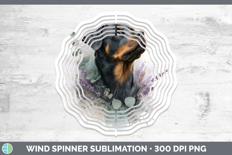 Rottweiler Dogs 02 Lavender and Eucalyptus Wind Spinner Subl