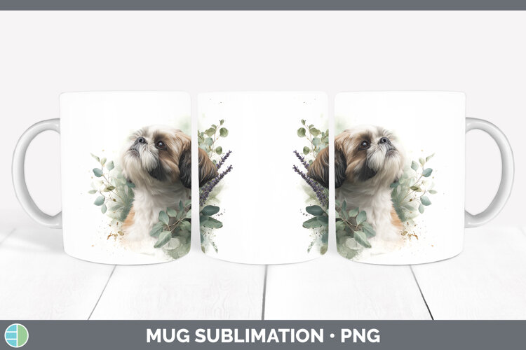 GorgeousDogs 02 Lavender and Eucalyptus Mug Wrap design.