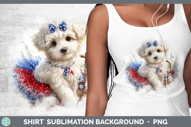 Dogs 02 Patriotic Bichon Frise Shirt Sublimation Background