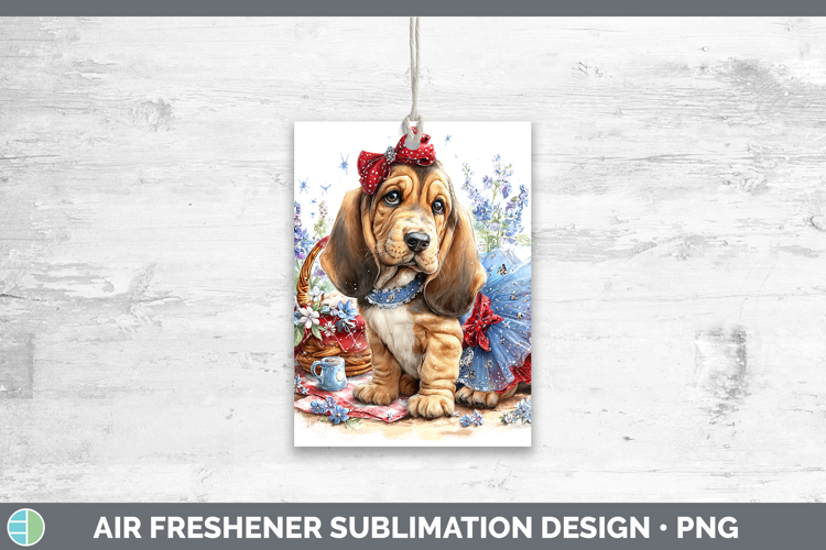Dogs 02 Patriotic Bloodhound Air Freshener Sublimation Car F