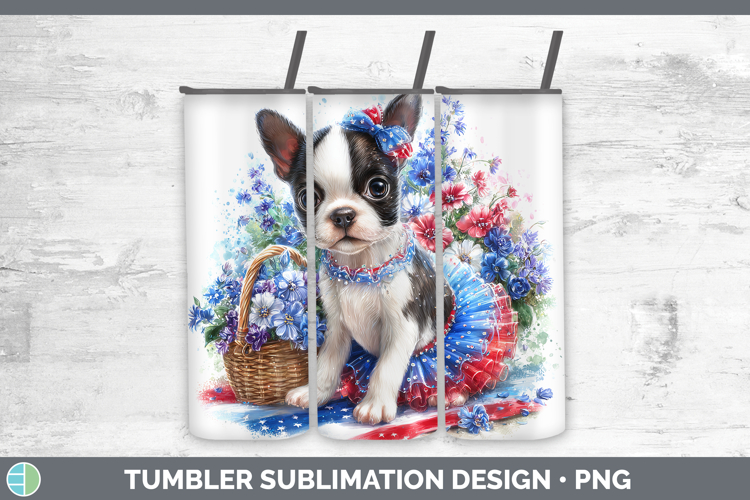 Dogs 02 Patriotic Boston Terrier Tumbler Sublimation 20 oz S