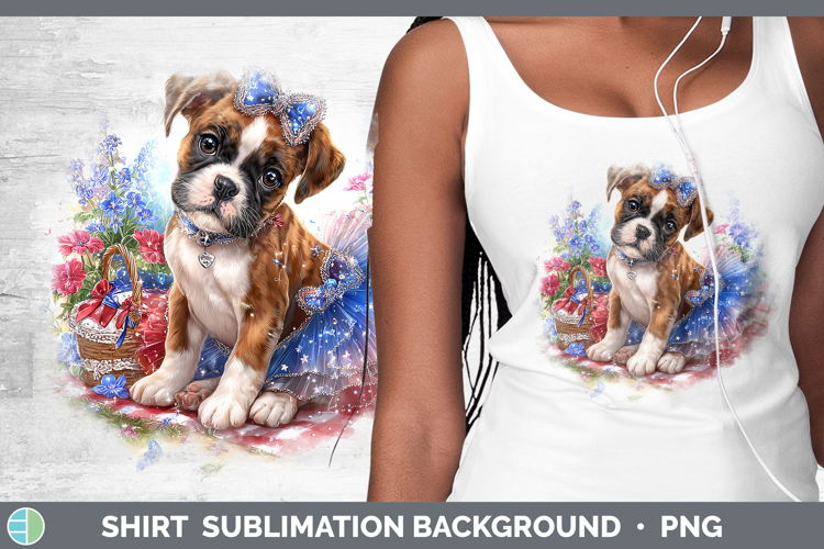 Dogs 02 Patriotic Boxer Shirt Sublimation Background Designs