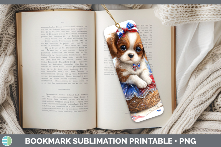 Dogs 02 Patriotic Cavalier King Charles Spaniel Bookmark Sub