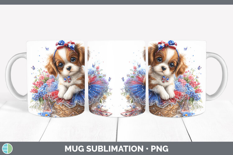 GorgeousDogs 02 Patriotic Mug Wrap design.