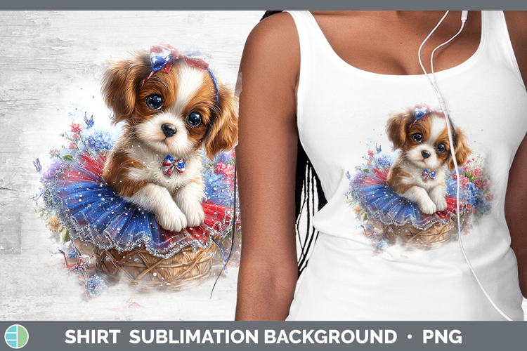 Dogs 02 Patriotic Cavalier King Charles Spaniel Shirt Sublim