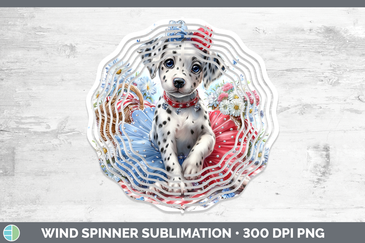 Dogs 02 Patriotic Dalmatian Wind Spinner Sublimation Spinner