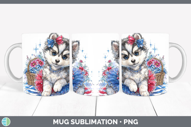 GorgeousDogs 02 Patriotic Mug Wrap design.