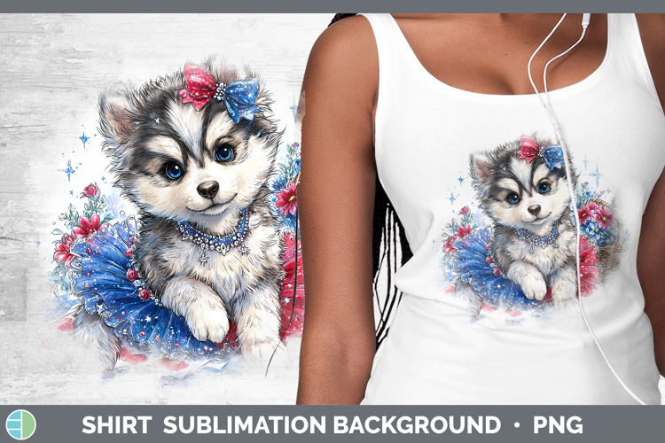Dogs 02 Patriotic Husky Shirt Sublimation Background Designs