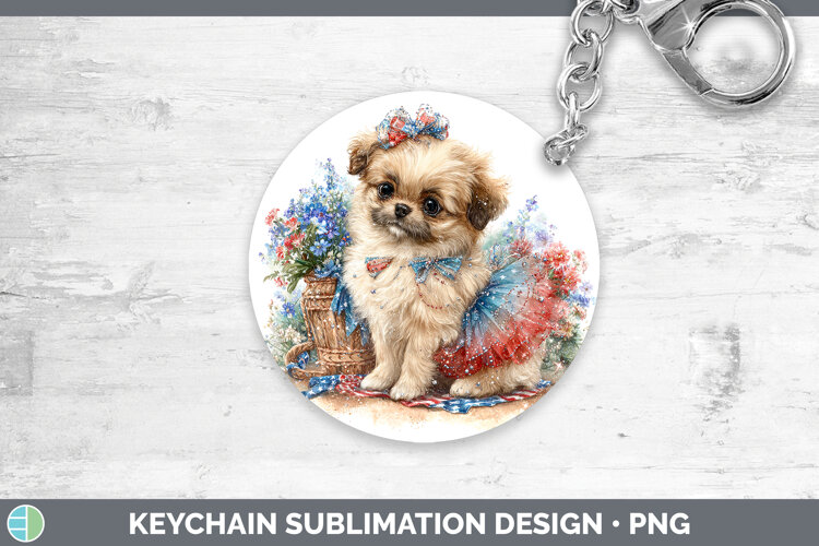 GorgeousDogs 02 Patriotic Keychain design.