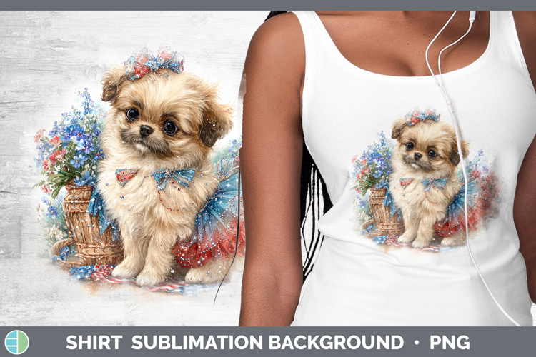Dogs 02 Patriotic Pekingese Shirt Sublimation Background Des