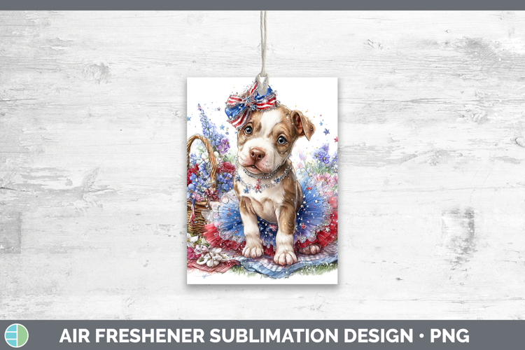 Dogs 02 Patriotic Pit Bull Air Freshener Sublimation Car Fre