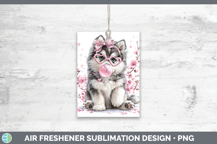Alaskan Malamute Dogs 02 Pink Bubble Gum Air Freshener Subli