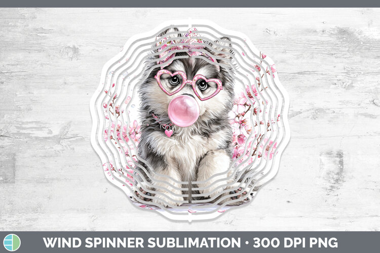 GorgeousDogs 02 Pink Bubble Gum Wind Spinner design.