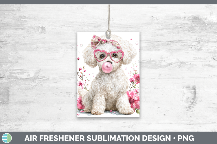 Bichon Frise Dogs 02 Pink Bubble Gum Air Freshener Sublimati